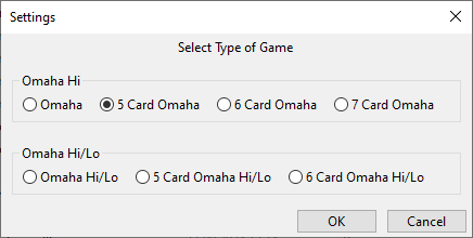 Выбор типа омахи