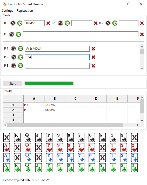 Результаты расчета эквити